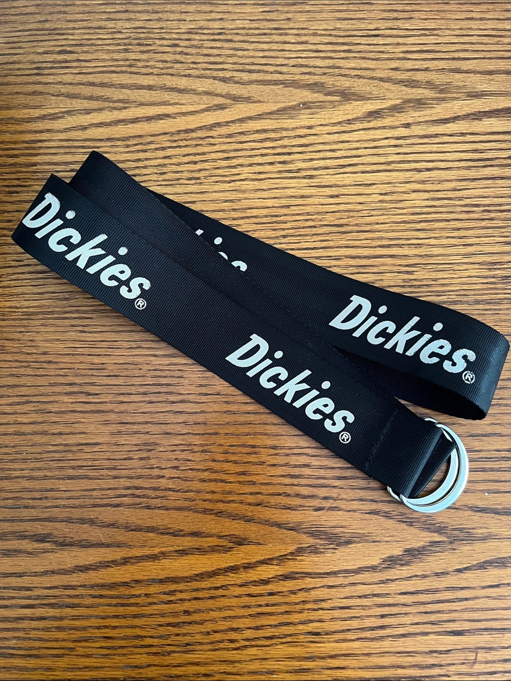 Dickies Black Strap Belt with White Repeating Logo